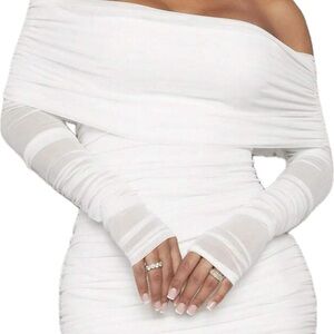 Elegant Off-Shoulder White Dress